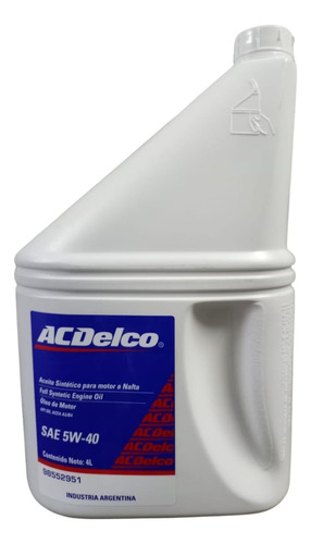 Aceite 100% Sintetico Acdelco 5w40 Chevrolet