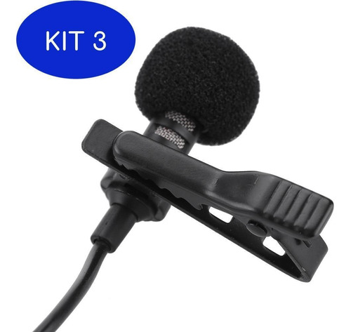 Kit 3 Microfone De Lapela Oem Para Smartphones