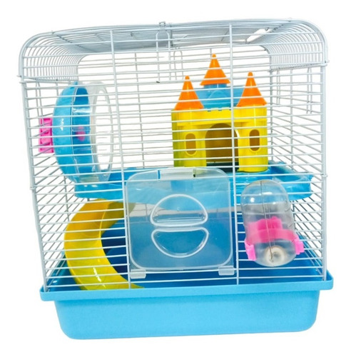 Imagen 4 de 4 de Jaula Para Hamster Hamstera Con Accesorios + Casa Castillo