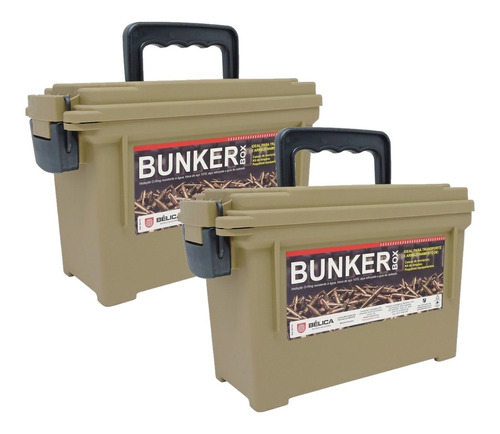 Kit 2 Caixa Bunker Box Belica Munições Kits Limpeza Armas *