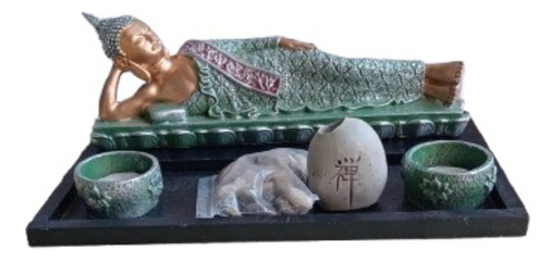 Estatua Buda Posición Meditativa Acostado Y Con Los 4 Ele