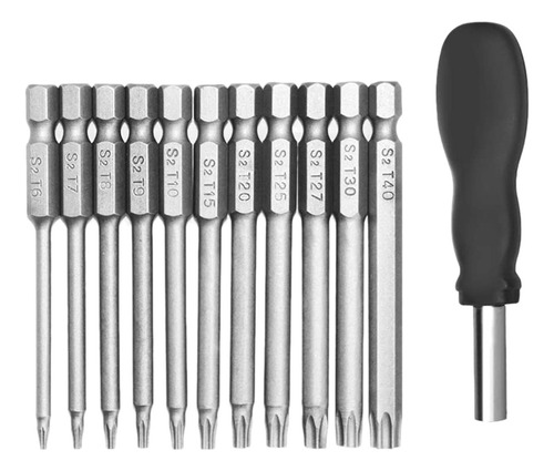 Juego De 22 Puntas De Destornillador Torx De 75 Mm, Vástago