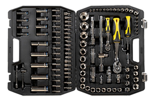 Juego Bocallaves Crossmaster 107 Piezas 1/4'' 1/2'' Tubos 