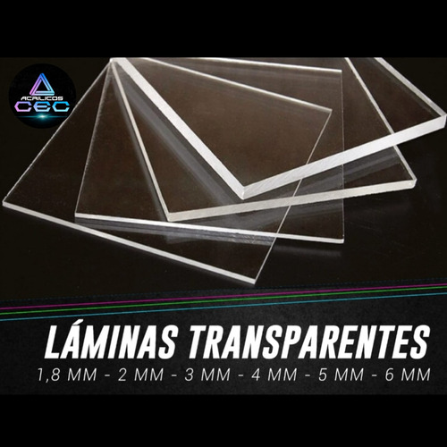 Laminas De Acrílico Transparente 122x244 2mm 3mm 5mm 10 Mm