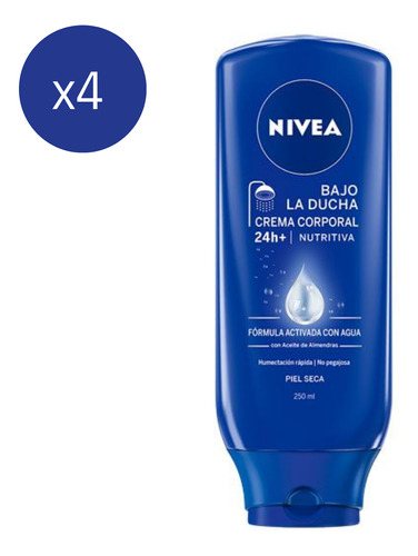 Pack Crema Corporal Nivea Bajo La Ducha Nutritiva 250 Ml