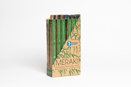 Imagen 2 de 7 de Cepillo De Dientes De Bambú Biodegradable Meraki Caja X 12 U Dureza Niños