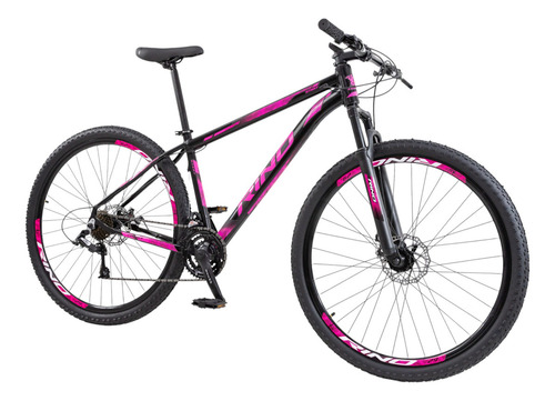 Bicicleta Aro 29 Alumínio 24v Rino Start Mtb Disco Suspensão Cor Preto/pink Tamanho Do Quadro 19