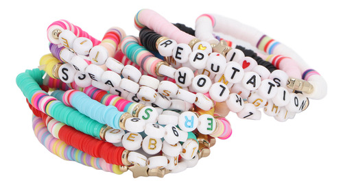 Pulsera Con Cuentas, 14 Unidades, Bohemia, Cómoda, Elástica