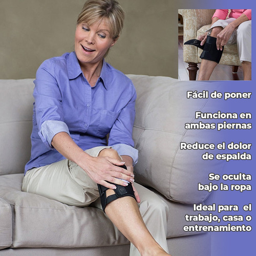 Rodillera Terapéutica Elástica Magnética Para El Dolor Color Negro Ele-Gate