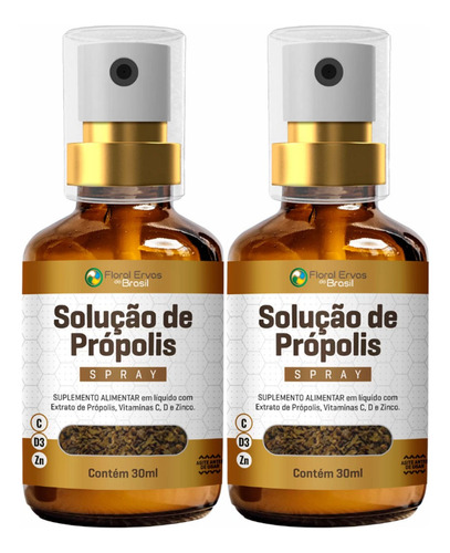 Kit 2x Spray Própolis Foral Ervas - 30ml Cada - Sabor Natural
