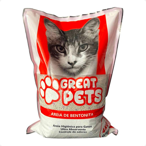 3 Arena de Bentonita Esférica Premium Great Pets Para Gatos 4kg