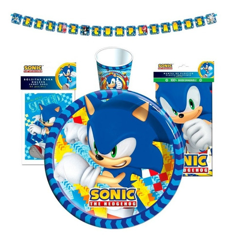 Kit Fiesta Sonic Para 6 Niños.