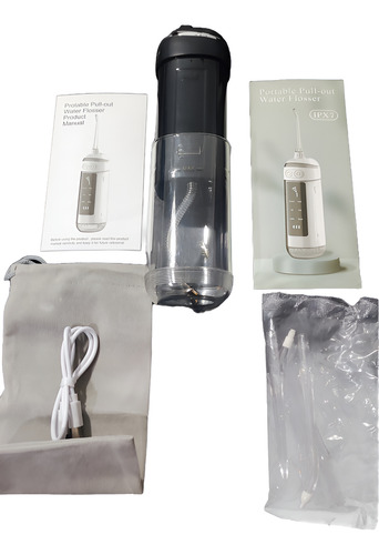 Irrigador Bucal Portable Retractil Gris Oscuro