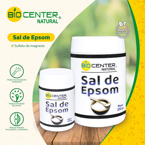 Suplemento Sal De Epsom Biocenter Sulfato De Magnesio 250g
