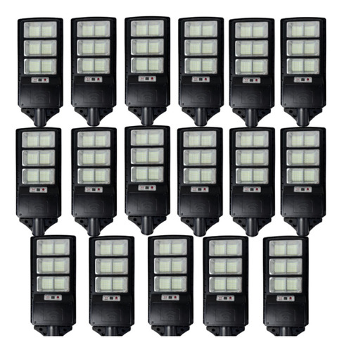 Kit 17 Refletor Holofote 150w Solar Poste Público Led Carcaça Preto Luz Branco-frio