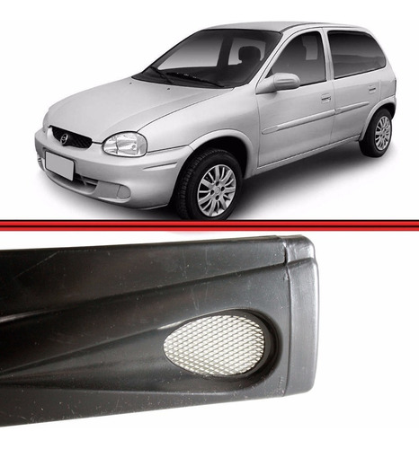 Imagem 3 de 7 de Spoiler Dianteiro Corsa 00 02 Preto C/ 3 Telas Aluminio 094b