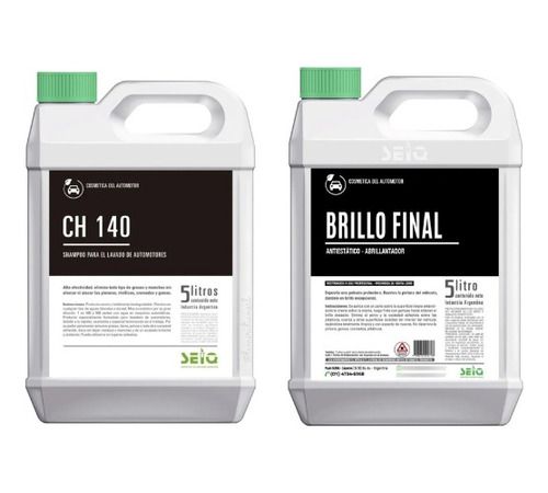 Kit Lava Autos Shampoo Y Brillo Final Por 5 Lts