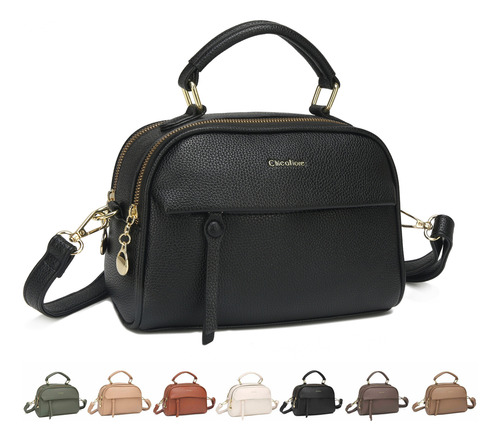 Bolsas Médias Importadas De Mão E Transversal De Pu Preto
