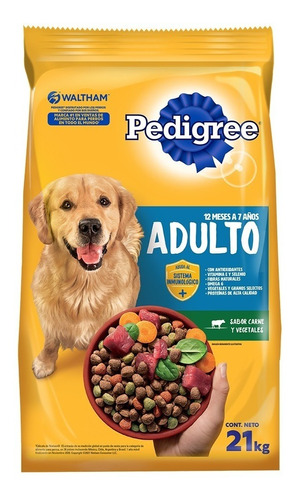 Pedigree Adulto Carne Con Vegetales X 21 Kg Envio S/c