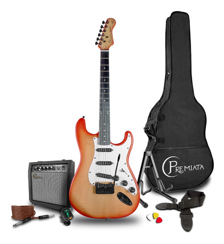 Kit Guitarra Electrica + Amplificador Concerto 010 Premiata Color Rojo Material del diapasón Álamo laminado Orientación de la mano Diestro