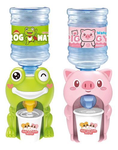 2 Bonitos Minidispensadores De Agua De Dibujos Animados Para