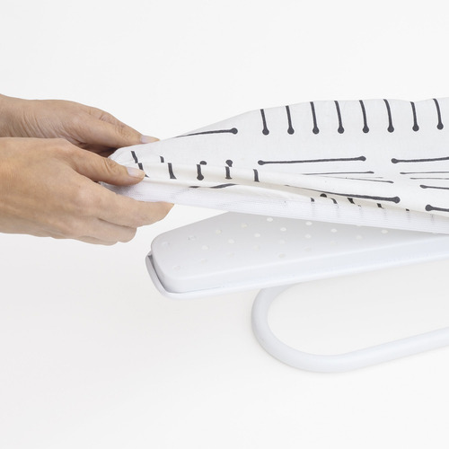 Funda Para Tabla De Planchar Elástica Universal 24 X 8 Blanc Blanco Con Rayas Negras Talle