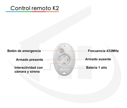 Imagen 3 de 3 de Control Remoto Para Alarma Ezviz De Hikvision Modelo K2
