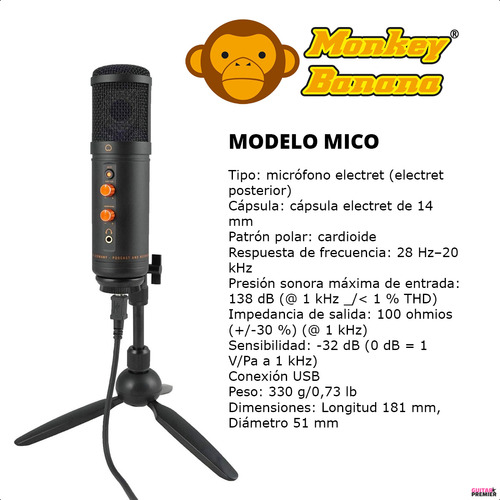 Micrófono Condenser Electret Profesional Soporte Funda Mico