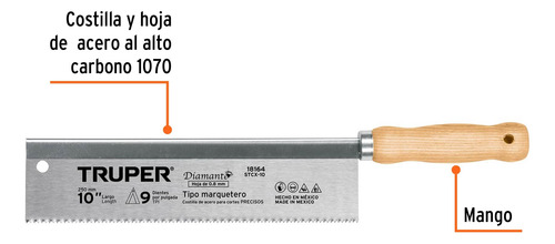 Serrucho Para Marquetería 10 , 9 Dpp, Truper 18164