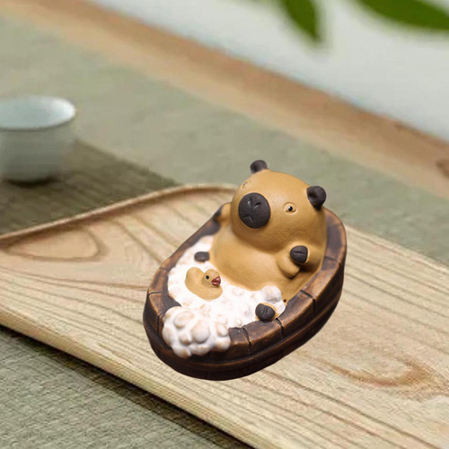 Capybara Mini Tea Pet Figurine Kung Fu Tea Modelo De Mascota