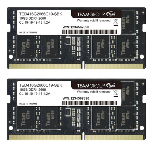Memoria Ram 8gb Teamgroup Elite Ddr4 Single 2666mhz (pc4-21300) Cl19 Unbuffered Non-ecc 1.2v Sodimm 260-pin Pc Co