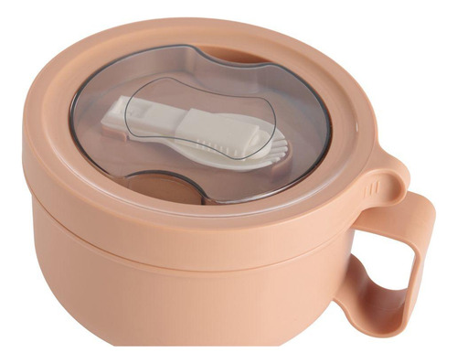 Contenedor De Comida Con Cuchara Rosado