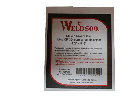 10 Micas Cr-39 Para Careta De Soldar 4 1/2  X 5 1/4  Weld 50