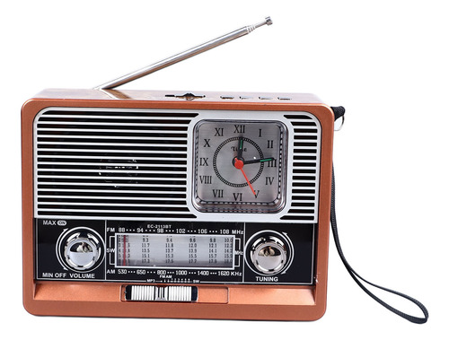 Linterna De Reloj Vintage Radio Multifuncional Am Fm Sw Band
