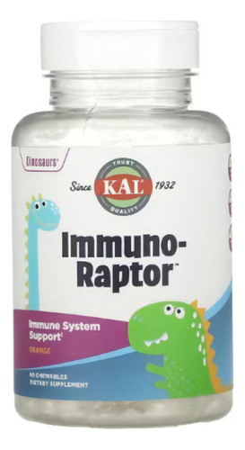 Kal, Multivitaminico Immuno-raptor, Laranja, 60 Mastigáveis Sabor Sabor Natural De Laranja