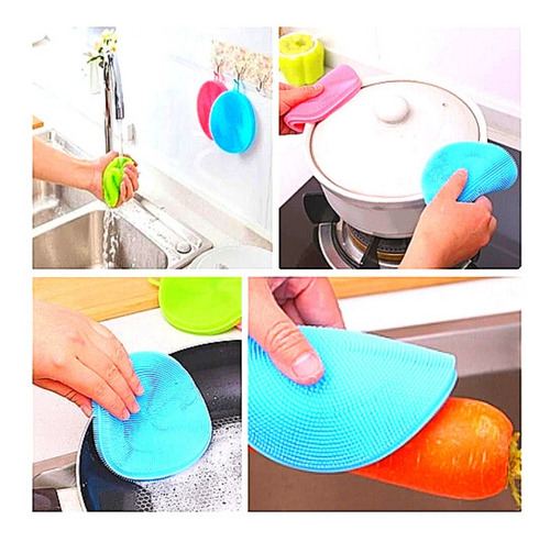 Imagem 6 de 6 de Esponja Antibacteriana De Silicone Lava Louças