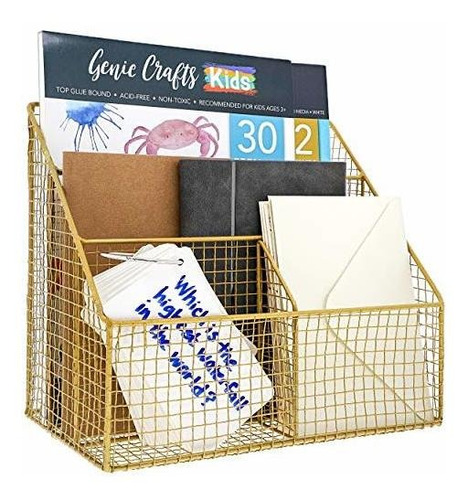Organizador Electrónico De Oro Con 4 Compartimientos 1...