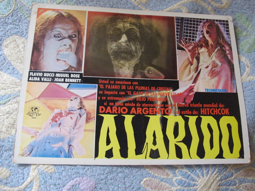 Cartel Cine Alarido Dario Argento Miguel Bose Lobby Card
