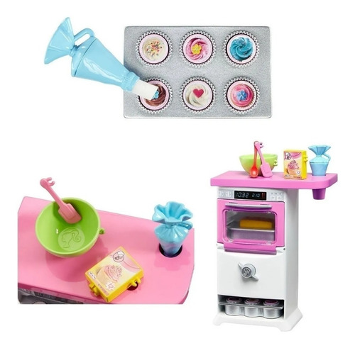 Muñeca Barbie Chef Pastelitos Set Juego Accesorios De Cocina