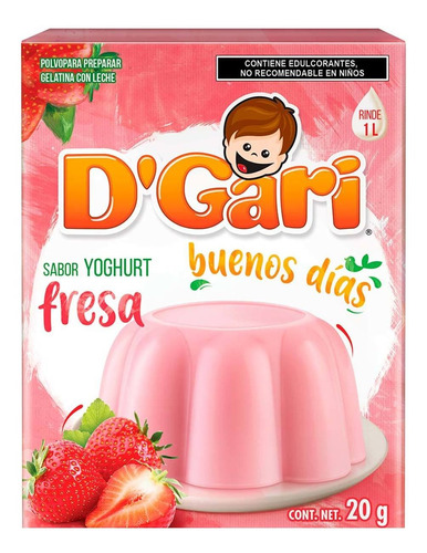 Gelatina D'gari Yoguth Fresa 20 G