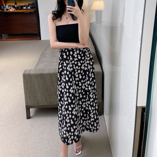 Vestido De Verano Con Falda Midi En A Y Estampado Floral Par
