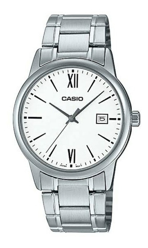 Reloj Casio Modelo Mtp-v002 Metal Cara Blanca Romanos