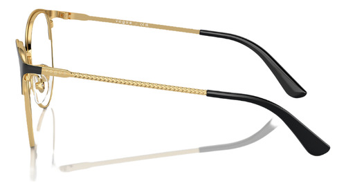 Lentes Oftálmicos Vogue Vo4108 280 Redondo Negro Oro Negro/oro