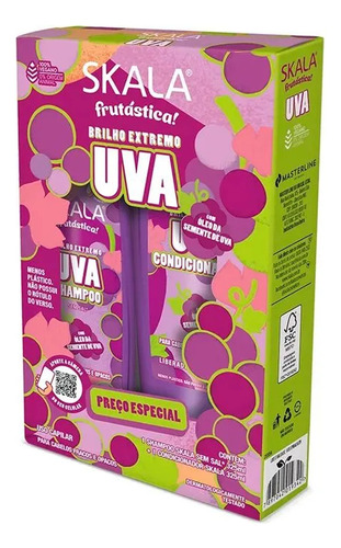 Kit Shampoo + Acondicionador Frutástica Uva X325 Ml Skala