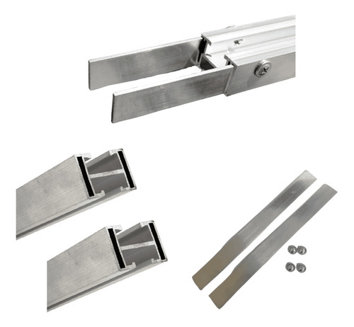 Perfil Barra Trilho Fixa Placa Painel Solar 1,20m Kit 02 Un