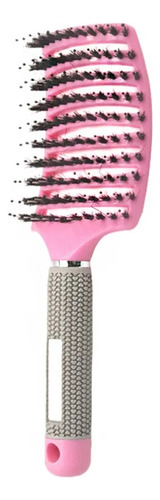 Cepillo Curvo Desenredante Peine De Calor Rosa