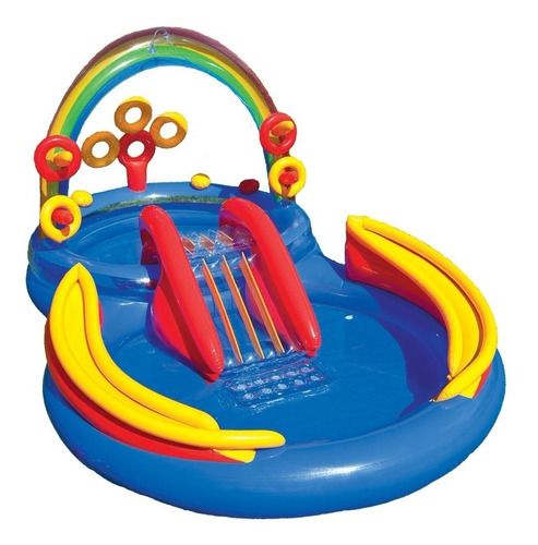 Play Center Pileta Niños Inflable Intex Rainbow 297x193x135