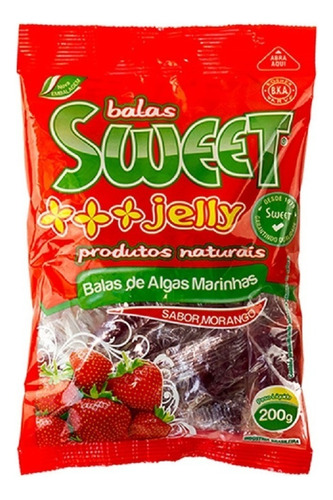 Balas De Alga Marinha Sabor Morango Sweet Jelly 200g