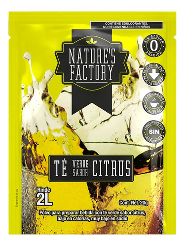 Natures Factory Té Verde En Polvo Sabor Citrus 10 Piezas