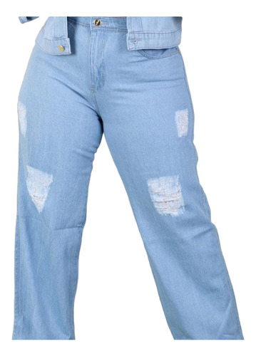 Queima De Estoque  Calça Jeans Wid Legg Sem Lycra Plus Size 